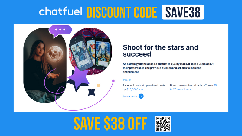 Chatfuel Coupon Code SAVE38 - Extra $38 OFF all plans