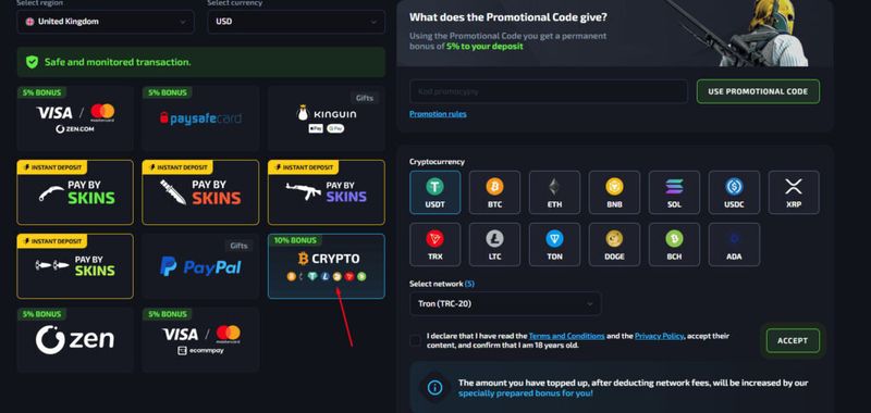 How to Use the G4Skins Promo Code Step 3