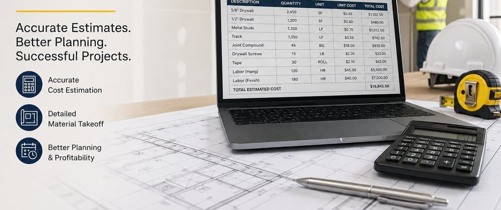 Cover image for Drywall Estimating Services: The Key to Accurate Construction Budgets