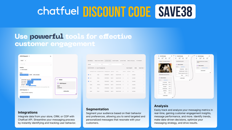 Chatfuel Promo Code SAVE38 - $38 OFF sitewise