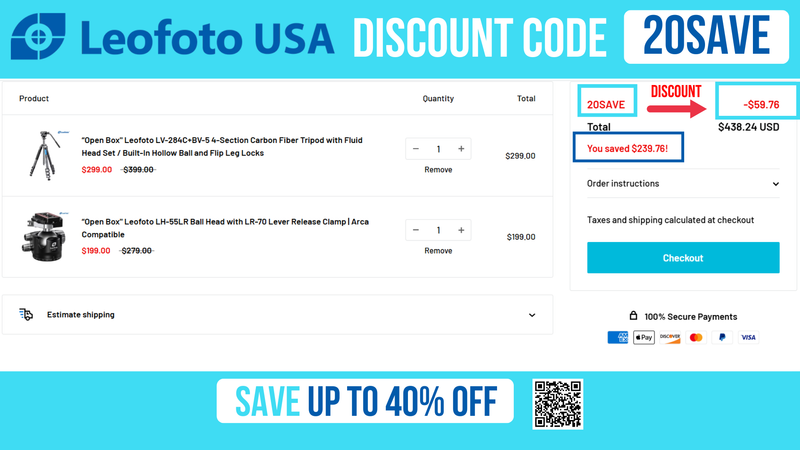 Leofoto USA Promo Code 20SAVE - 12% OFF all items