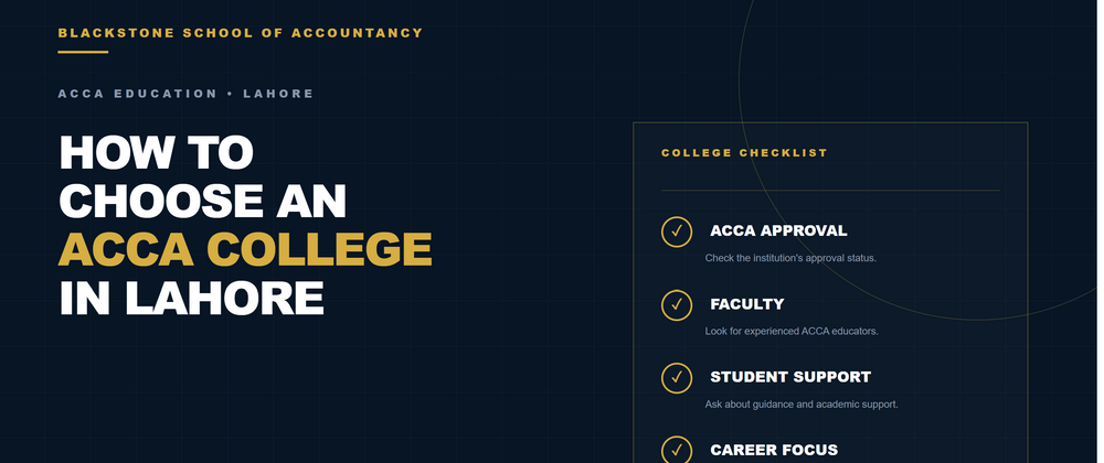 Cover image for How to Choose an ACCA College in Lahore