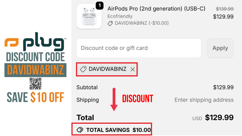 Plug Tech Coupon DAVIDWABINZ - $10 OFF all items