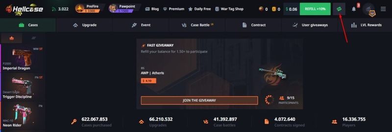 How to Activate the Hellcase Promo Code-step3