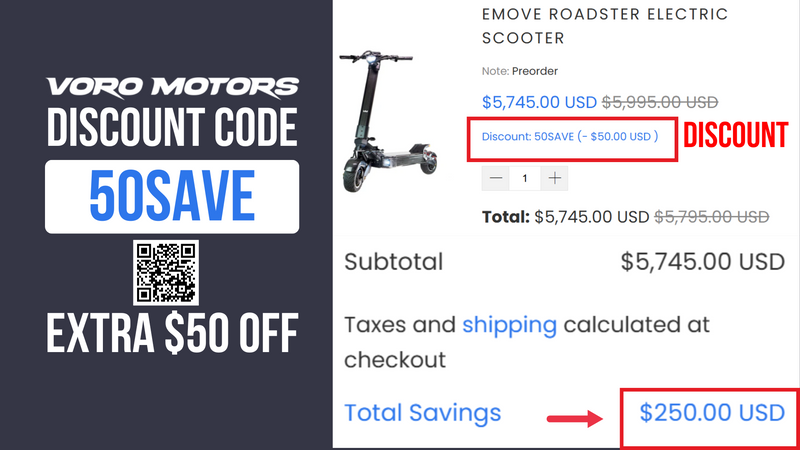 Voro Motors Coupon Code 50SAVE - Extra $50 OFF