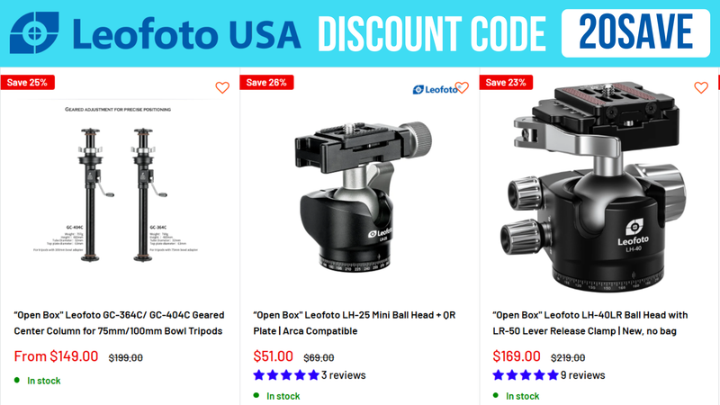 Leofoto USA Coupon Code 20SAVE - Extra 12% OFF all products