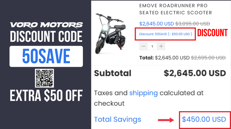 Voro Motors Discount Code 50SAVE - Extra $50 OFF