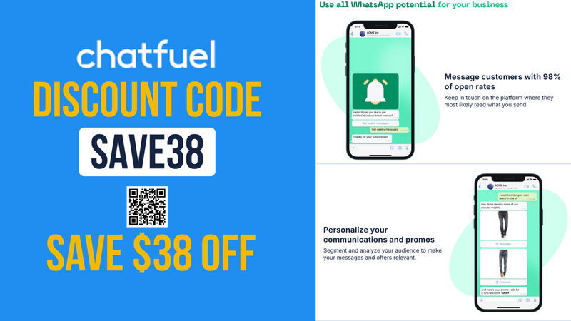 Chatfuel Promo Code SAVE38 - Save $38 OFF sitewise