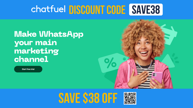 Chatfuel Coupon Code SAVE38 - Extra $38 OFF all plans