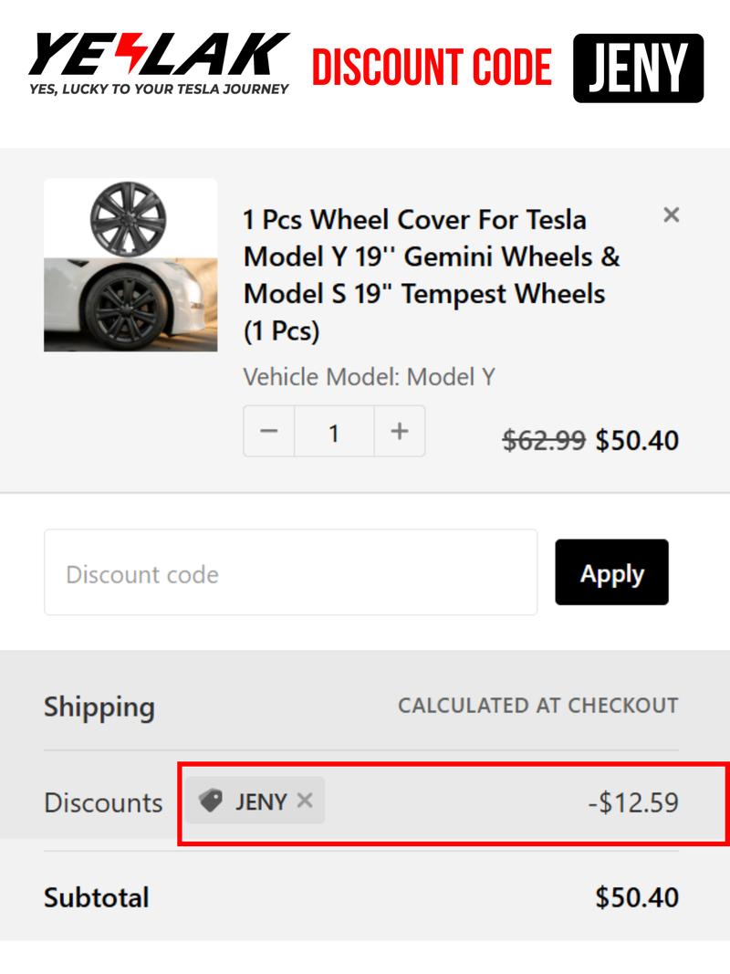 Yeslak Coupon Code: JENY - 20% OFF all items