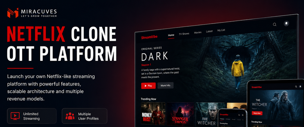 Cover image for Why a Netflix Clone Is the Smart Choice for Launching an OTT Streaming Platform