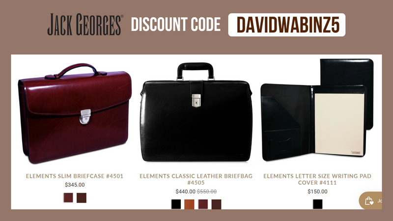 Jack Georges Promo Code DAVIDWABINZ5 - Extra 5% OFF