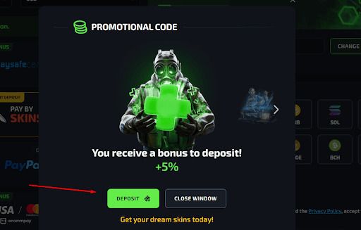 How to Use the G4Skins Promo Code Step 5