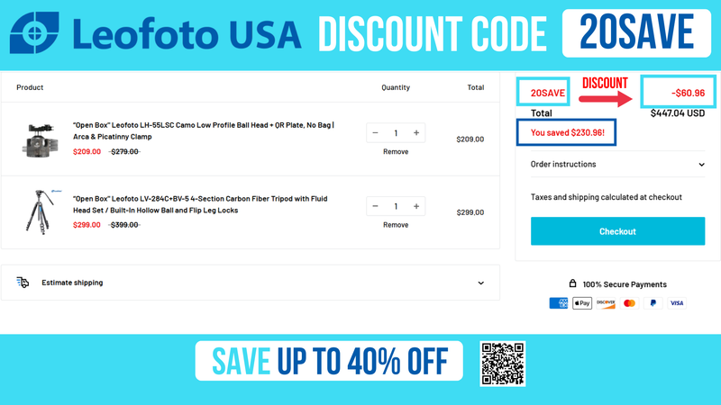 Leofoto USA Discount Code 20SAVE - Extra 12% OFF