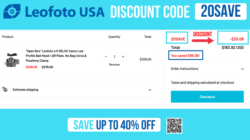 Leofoto USA Promo Code 20SAVE - 12% OFF all items