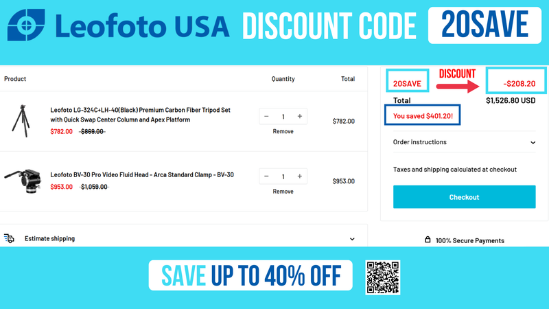 Leofoto USA Promo Code 20SAVE - 12% OFF all items