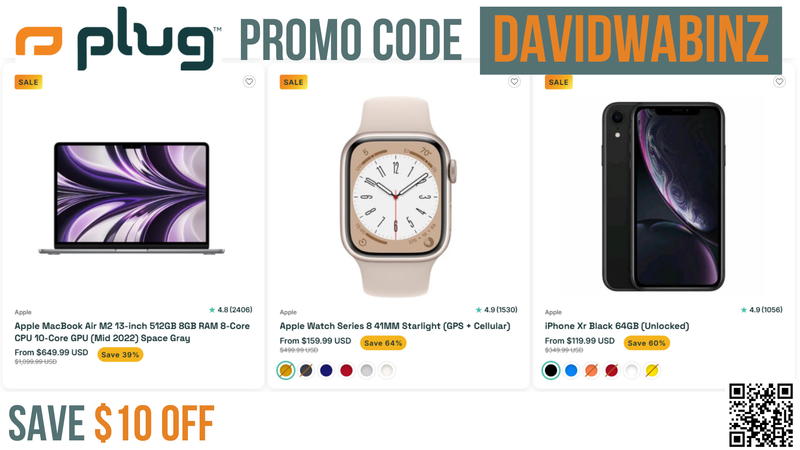 Plug Tech Discount Code DAVIDWABINZ - Extra $10 OFF all items