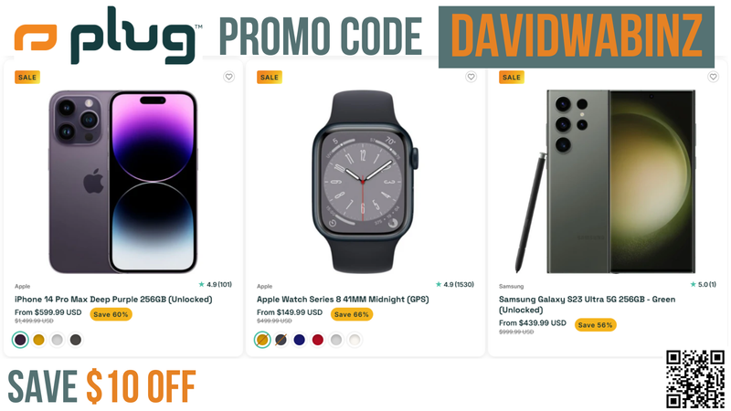 Plug Tech Discount Code DAVIDWABINZ - Extra $10 OFF all products