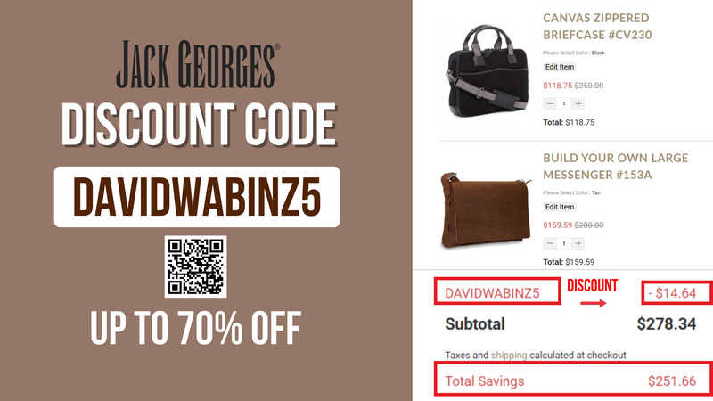 Jack Georges Coupon DAVIDWABINZ5 - 5% OFF all items (Updated 2026)