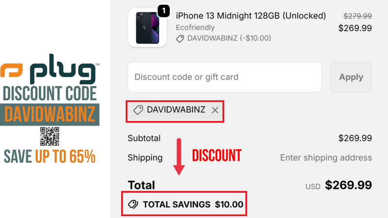 Plug Tech Discount Code DAVIDWABINZ - Extra $10 OFF