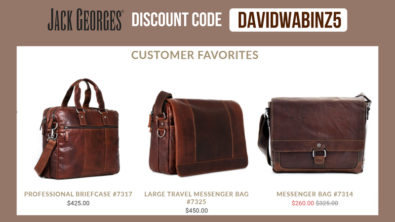 Jack Georges Discount Code DAVIDWABINZ5 - Extra 5% OFF all products (Updated 2026)