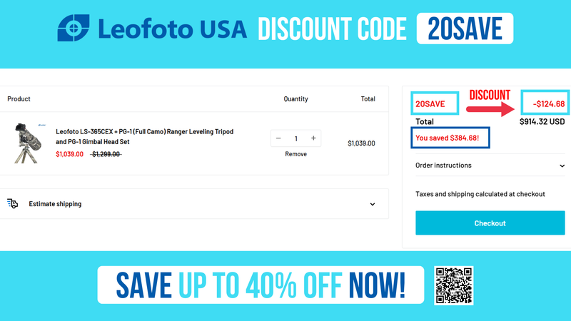 Leofoto USA Promo Code 20SAVE - 12% OFF all items