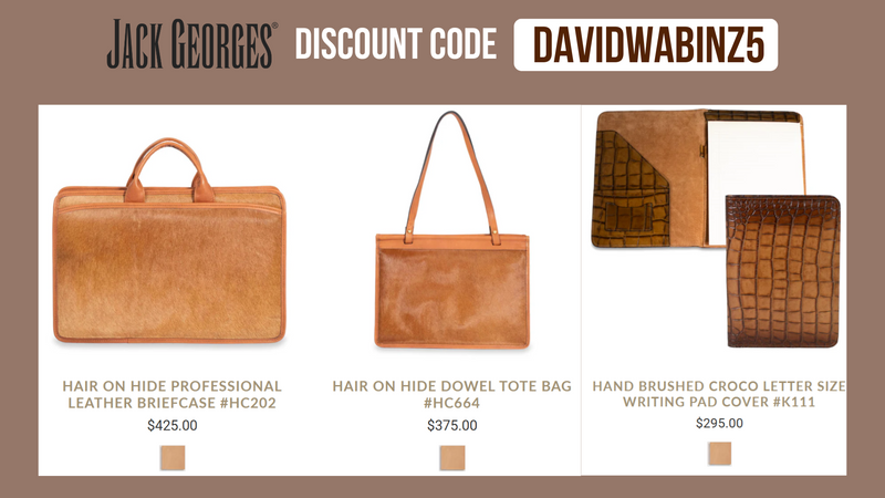 Jack Georges Discount Code DAVIDWABINZ5 - 5% OFF all products (Updated 2026)