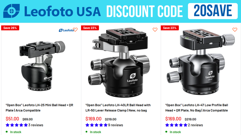 Leofoto USA Coupon Code 20SAVE - Extra 12% OFF all products