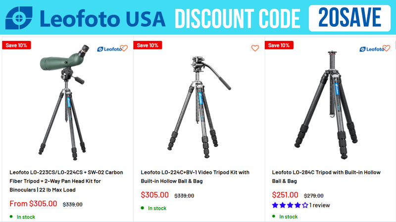 Leofoto USA Coupon Code 20SAVE - 12% OFF all products