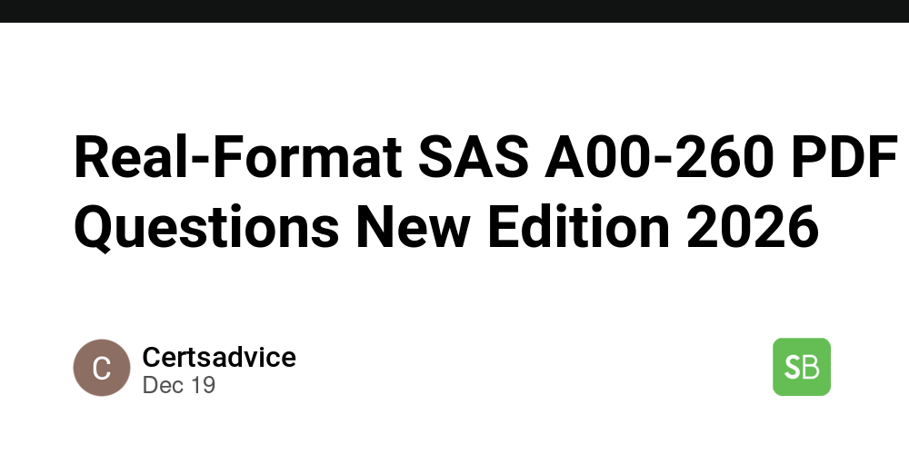 Real-Format SAS A00-260 PDF Questions New Edition 2026 - Spring Builders