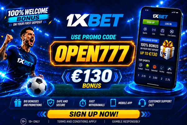 Cover image for 1xBet Promo Code List: OPEN777 – Updated Today