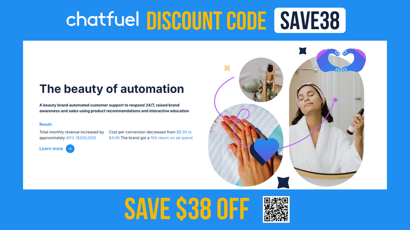 Chatfuel Coupon Code SAVE38 - $38 OFF all plans